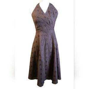 Nine West Chocolate Polka Dot Midi Dress